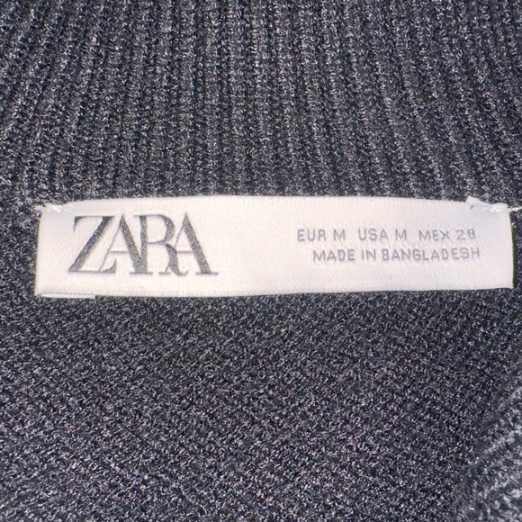 Zara Gray Ribbed Knit Sweater - Picture 3 of 3